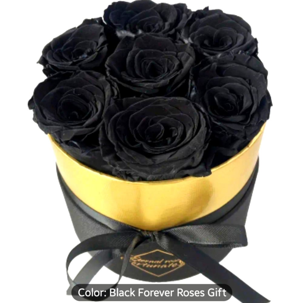 Black preserved roses